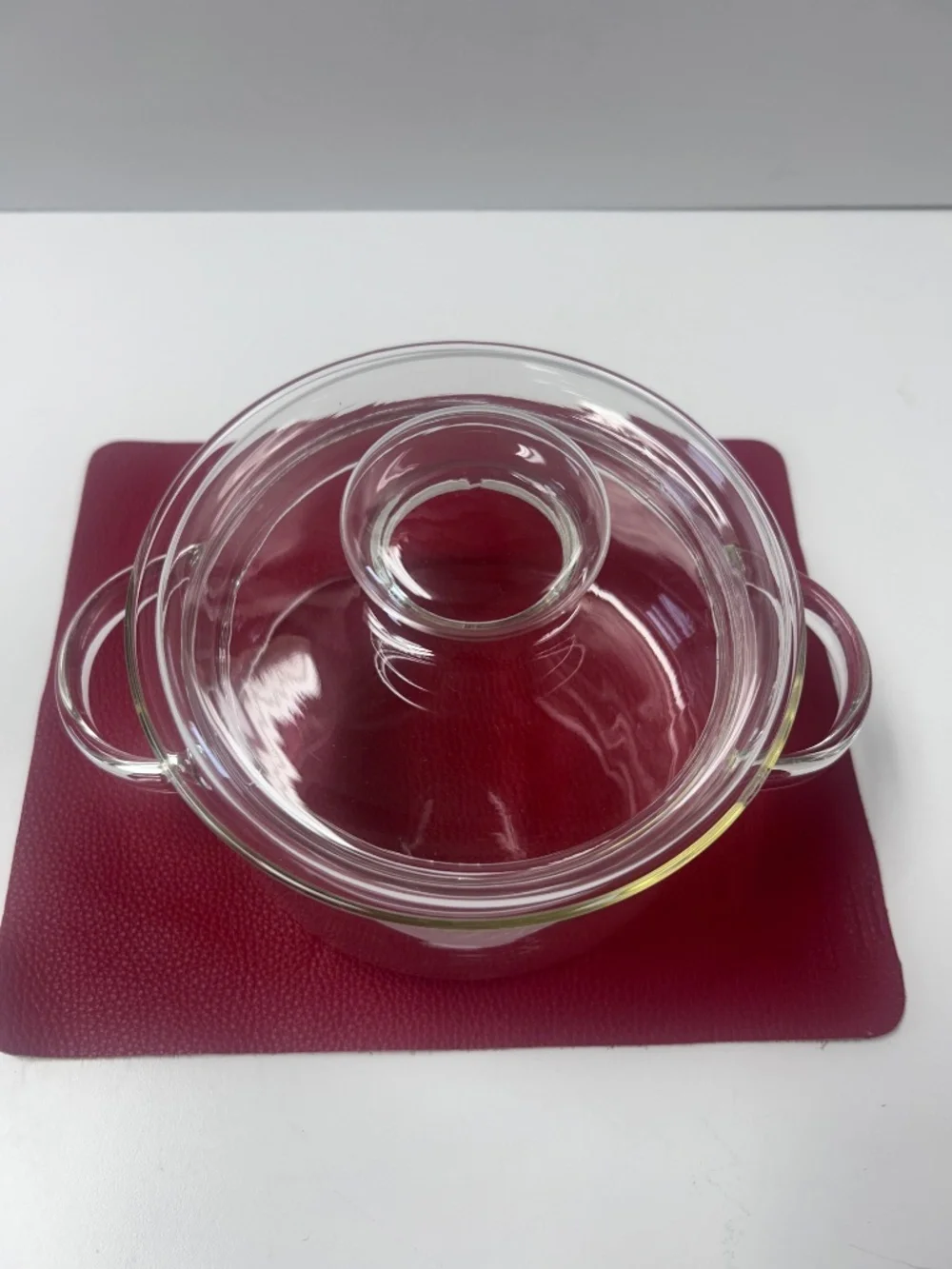 Vintage Simax 1.5 Qt Borosilicate Glass Pot w/Lid Made in Czechoslovakia